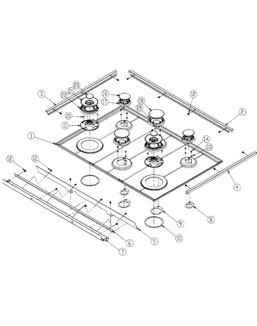 Upper cooktop