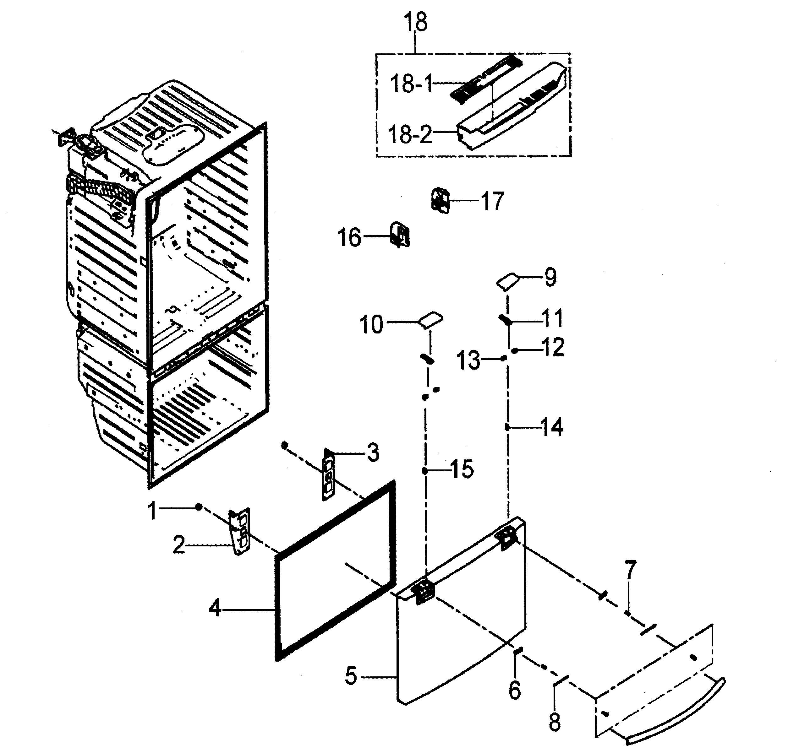 Freezer door