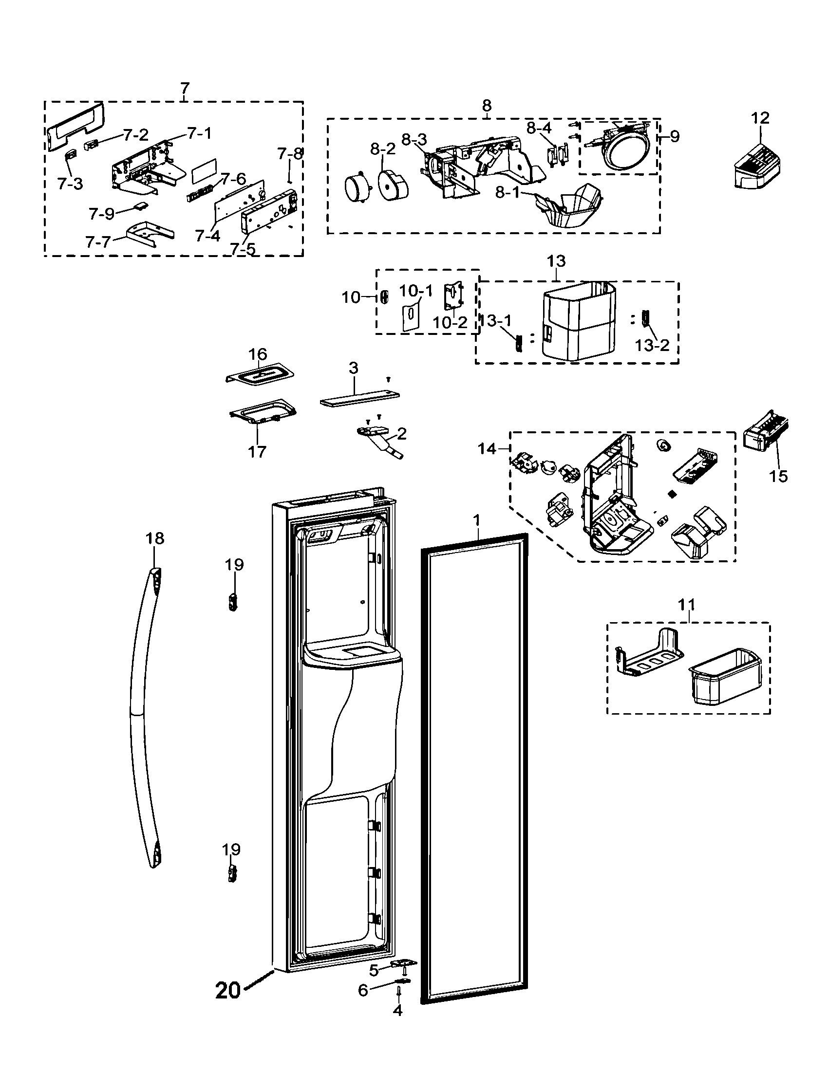 Freezer door