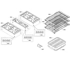 Thermador PRD304GHC/08 grates/shelfs diagram