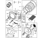 Samsung DV218AEW/XAA-00 drum assy diagram