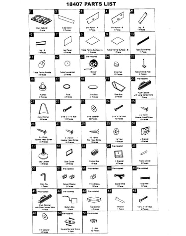 Parts list