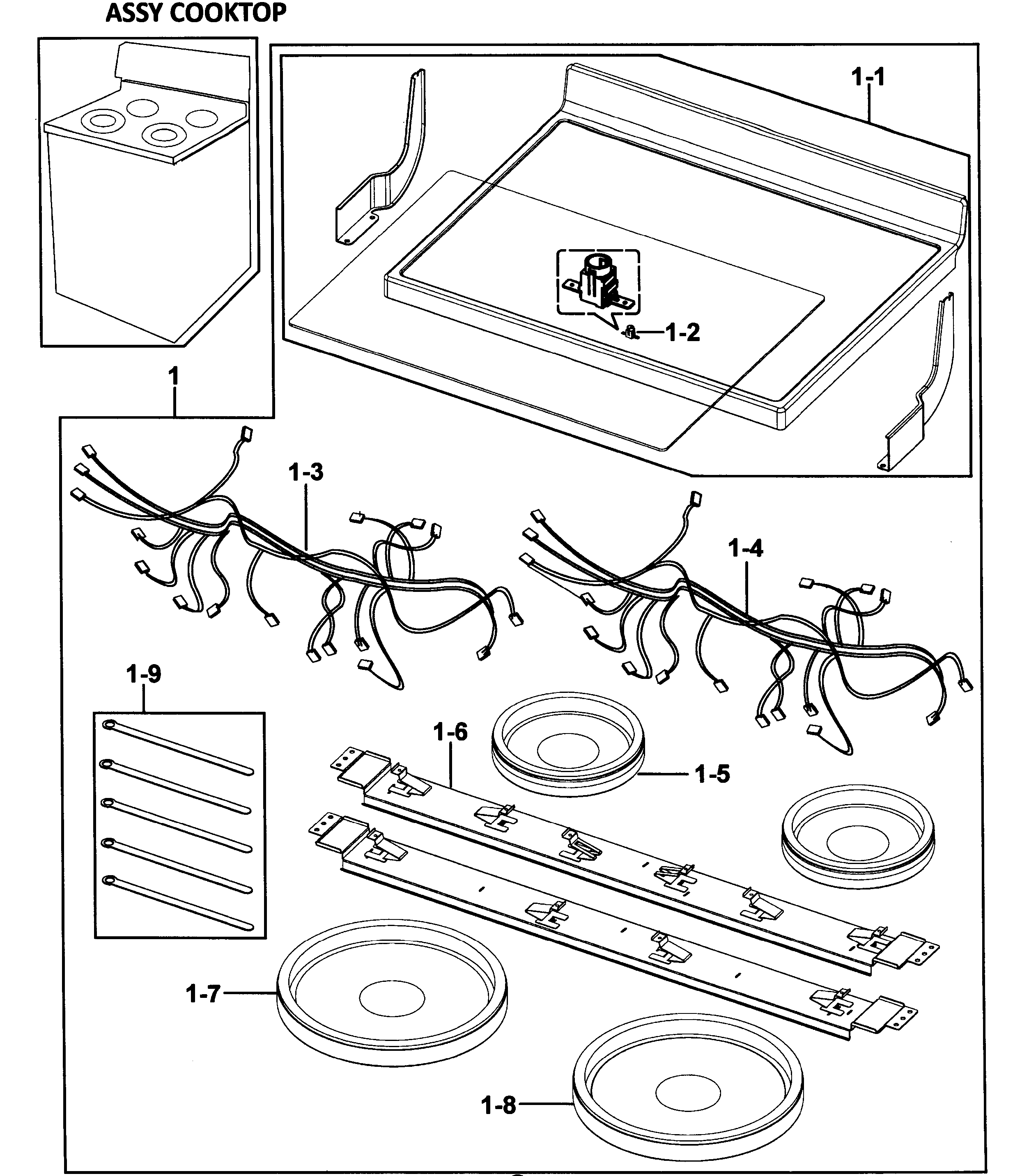 Cooktop assy