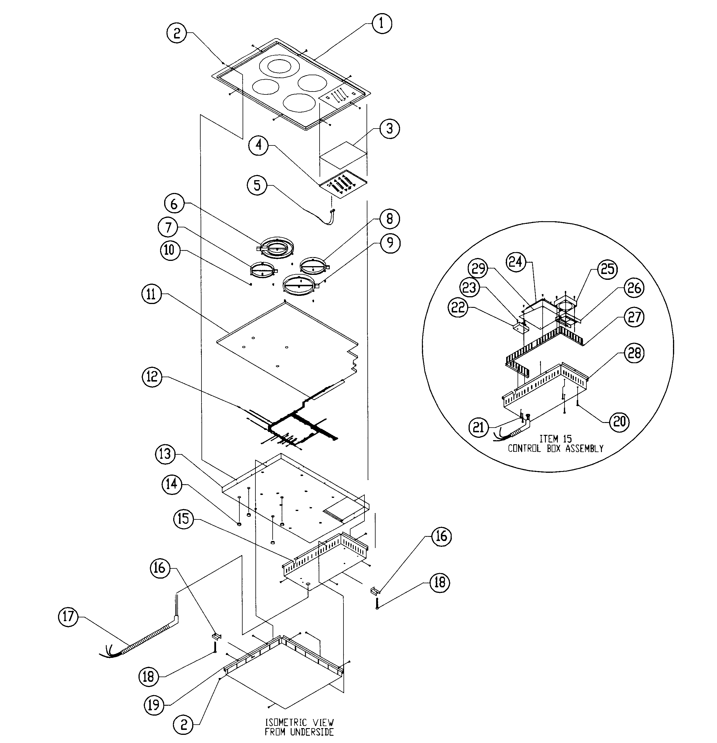 Dacor ETT304BG electric cooktop Parts | Diagrams, Manuals, Installation