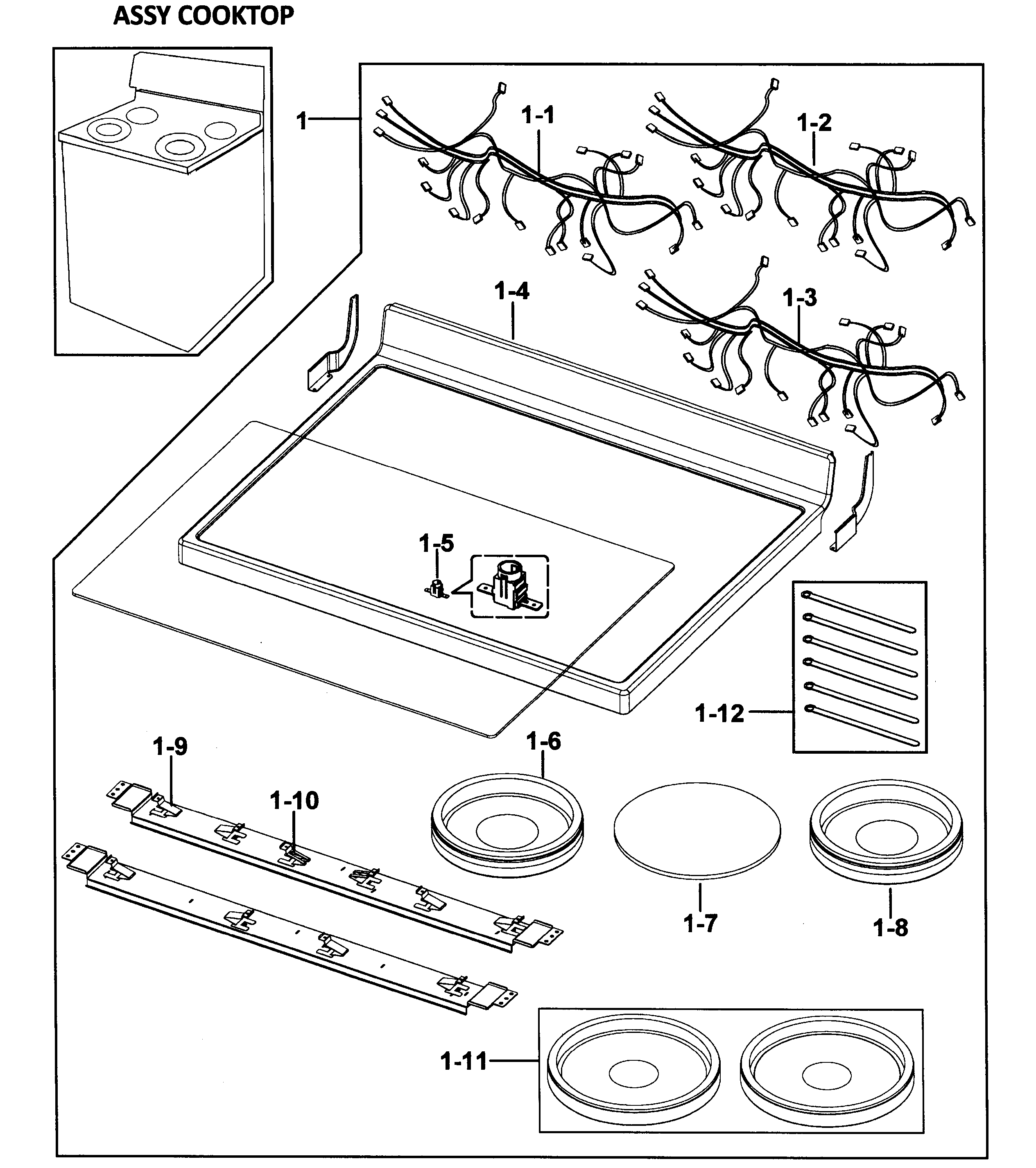 Cooktop assy