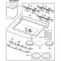 Samsung FTQ353IWUX/XAA-00 cooktop assy diagram