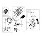 Samsung DV431AEW/XAA-01 drum assy diagram
