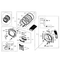 Samsung DV431AEW/XAA-01 drum assy diagram