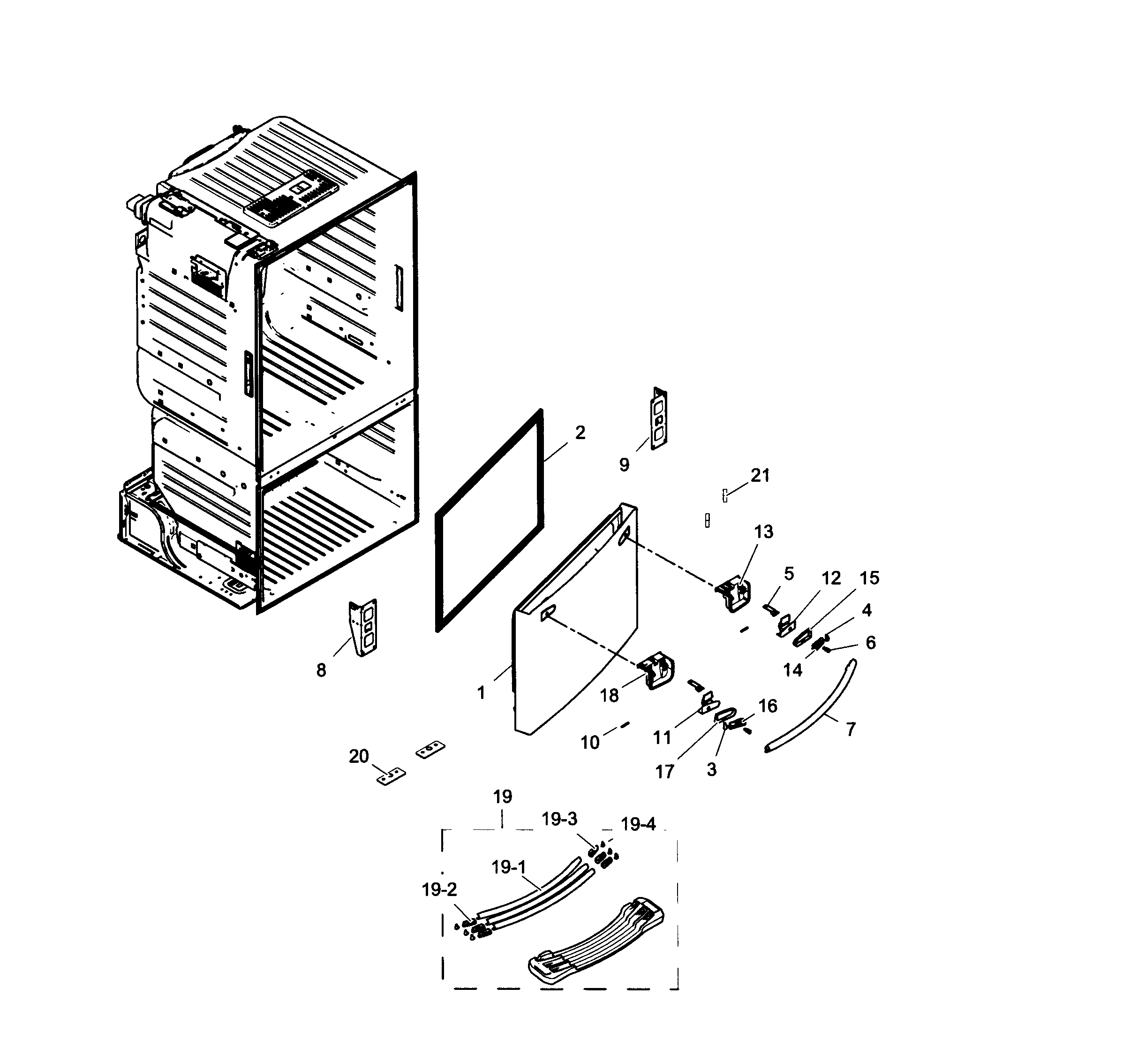 Freezer door