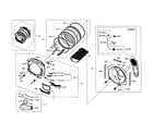 Samsung DV407AGW/XAA-02 drum assy diagram