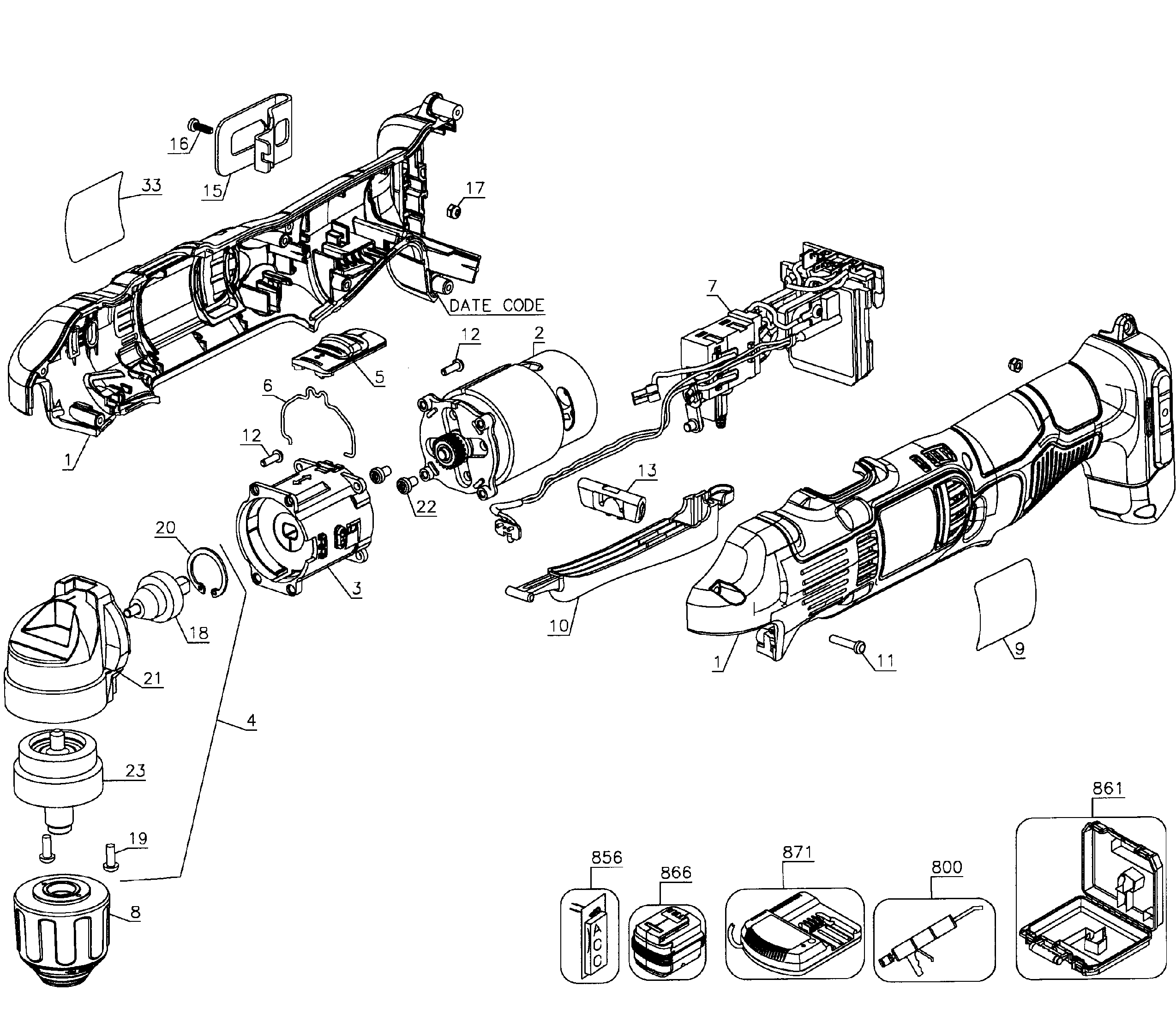 Drill cordless