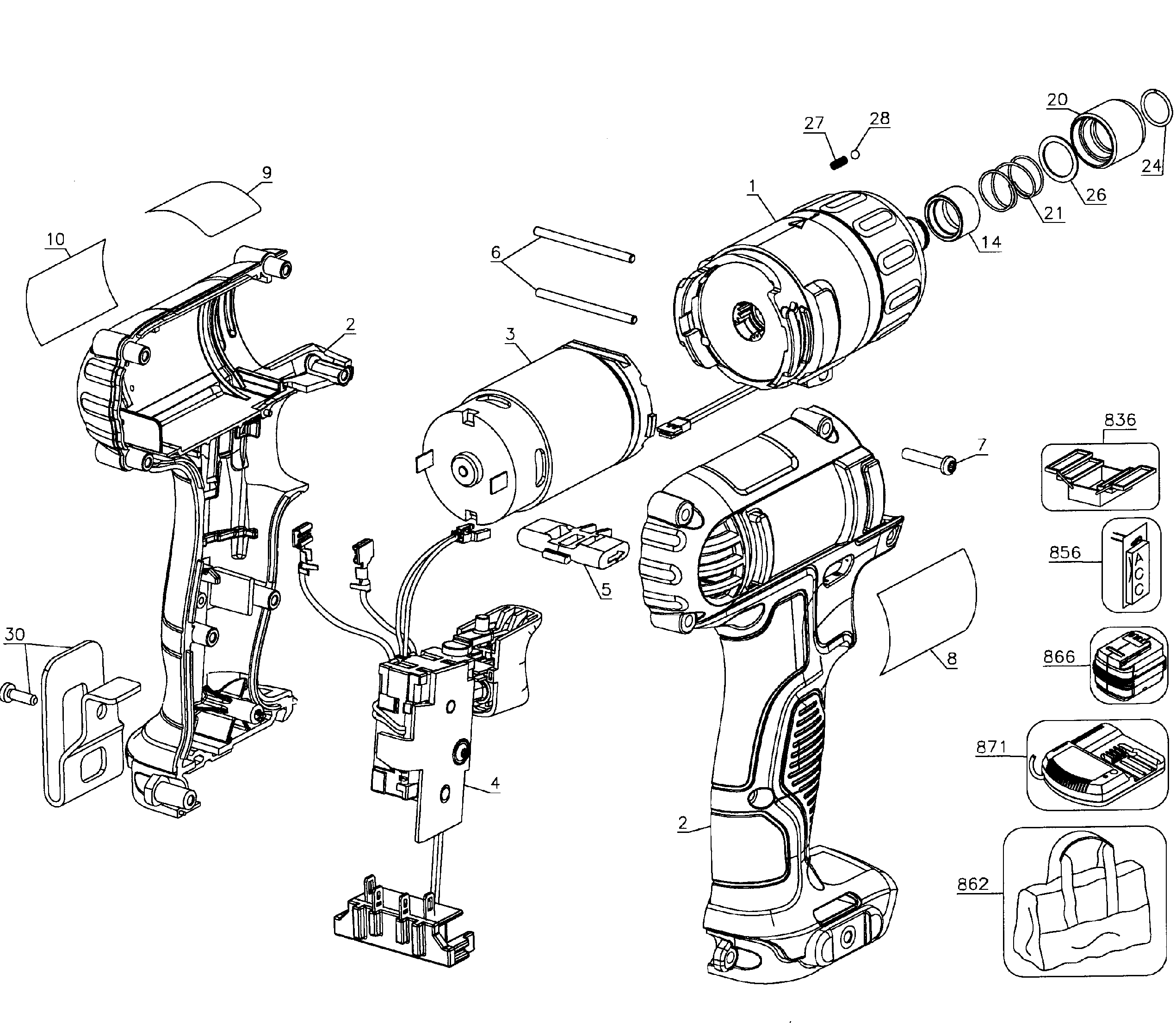Drill cordless