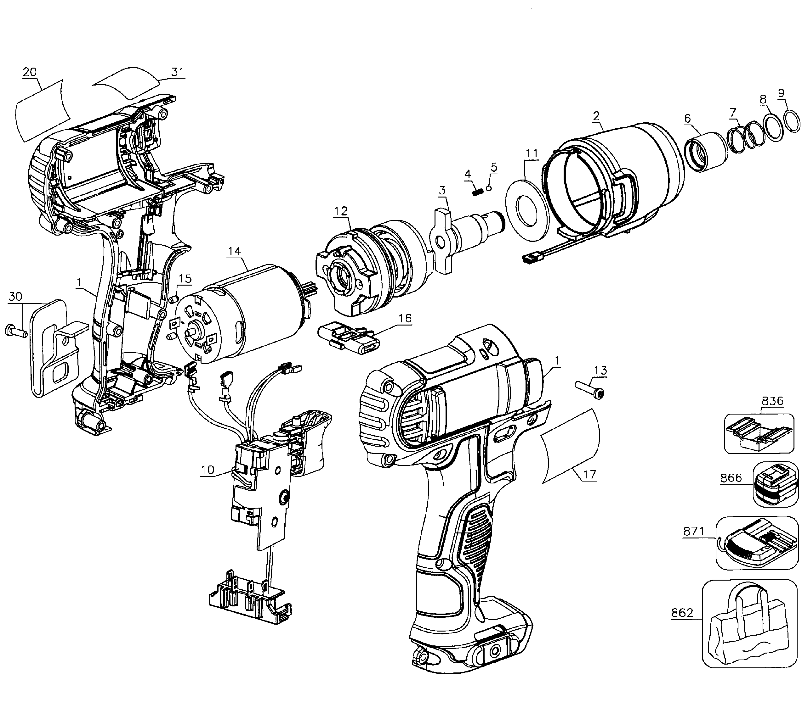 Drill cordless