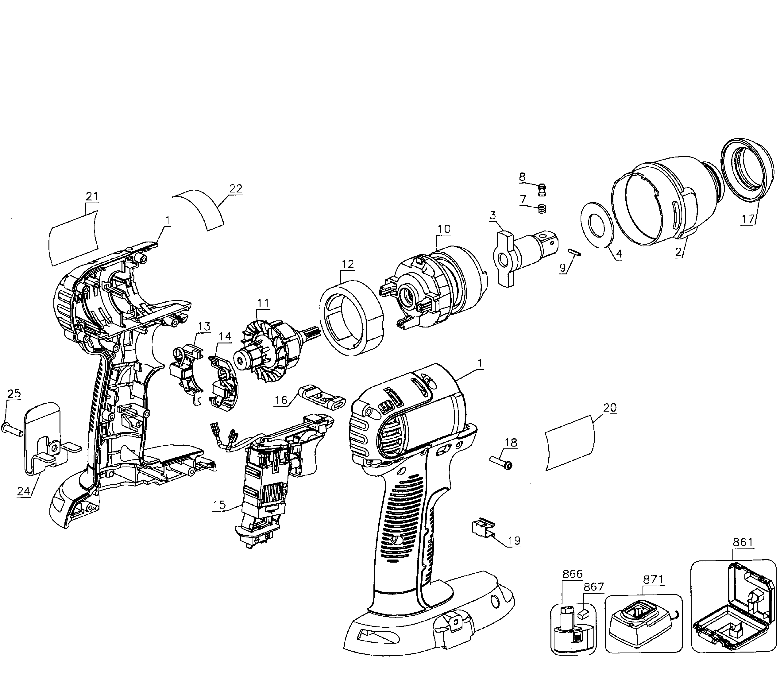 Drill cordless