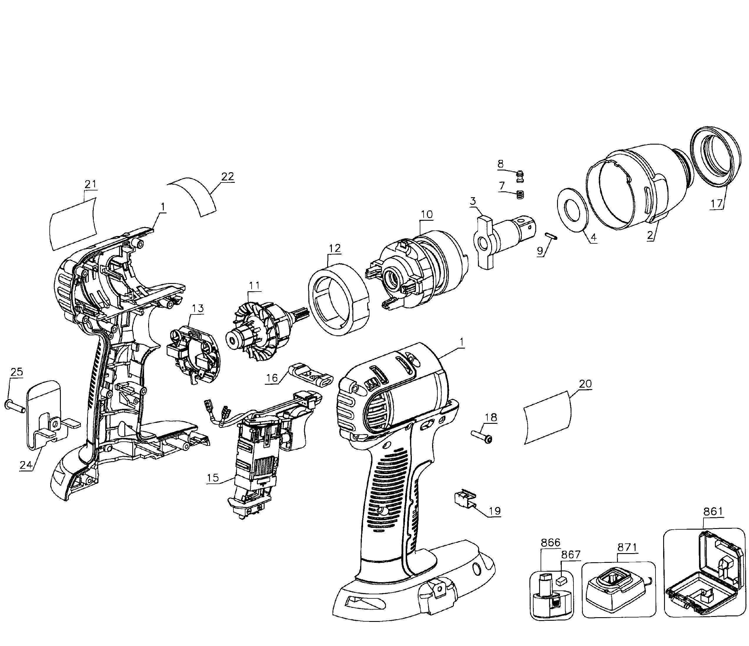 Drill cordless
