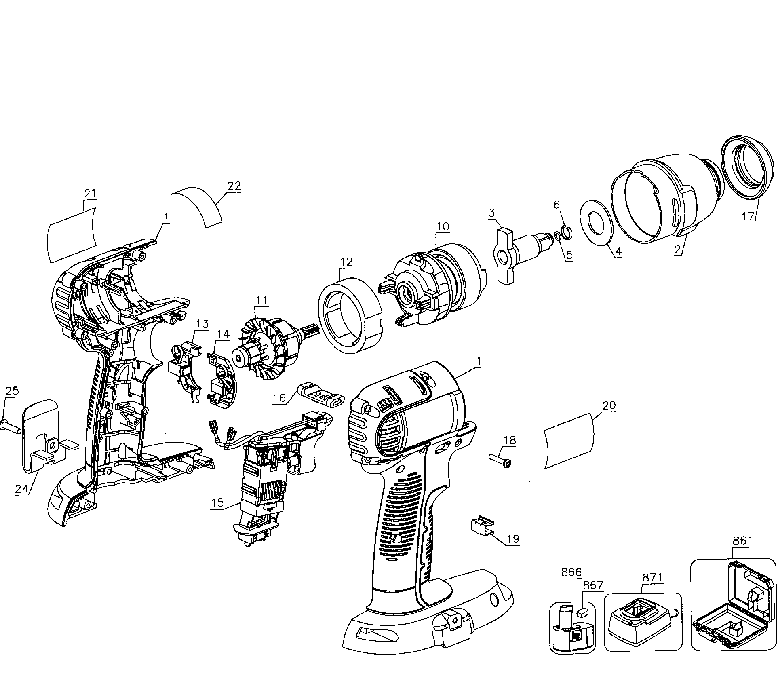 Drill cordless