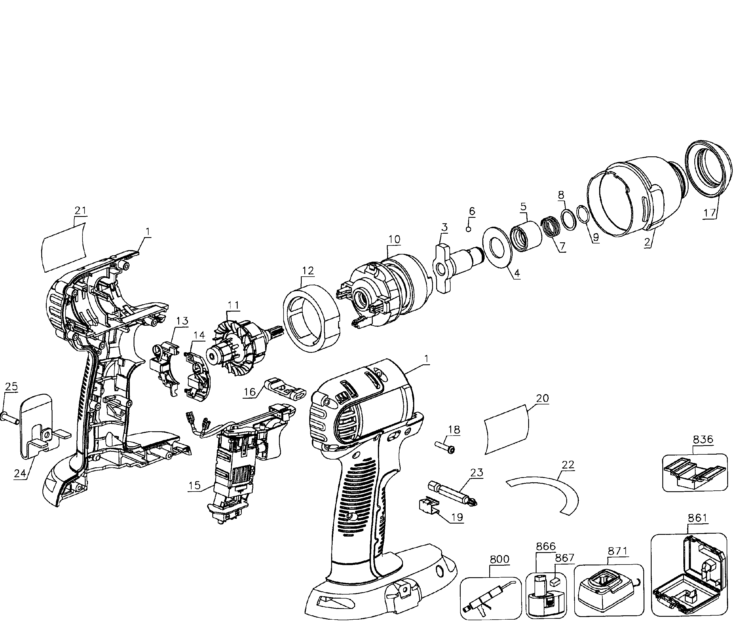 Drill cordless