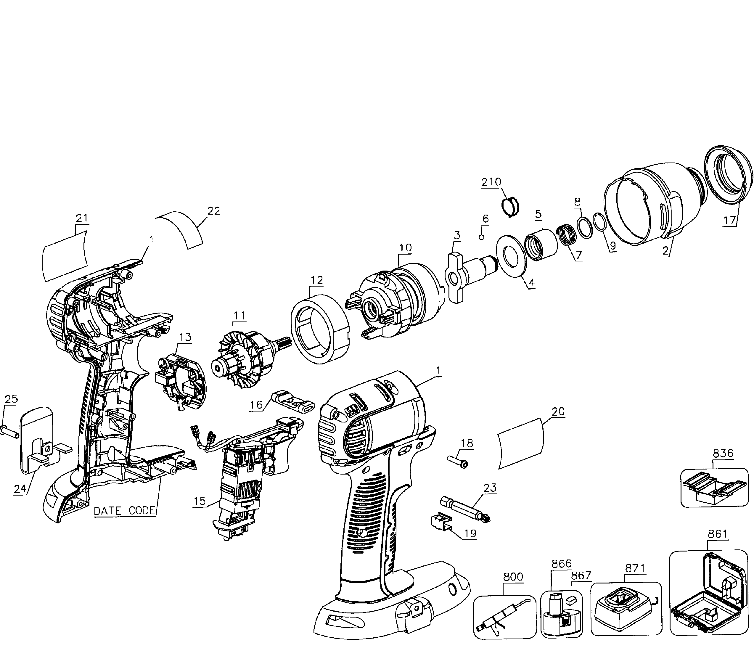 Drill cordless