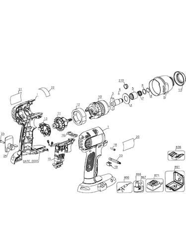 Drill cordless