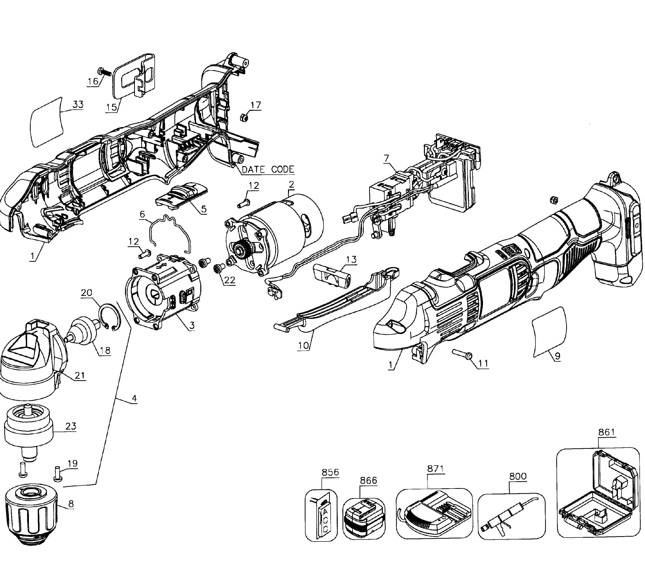 Drill cordless
