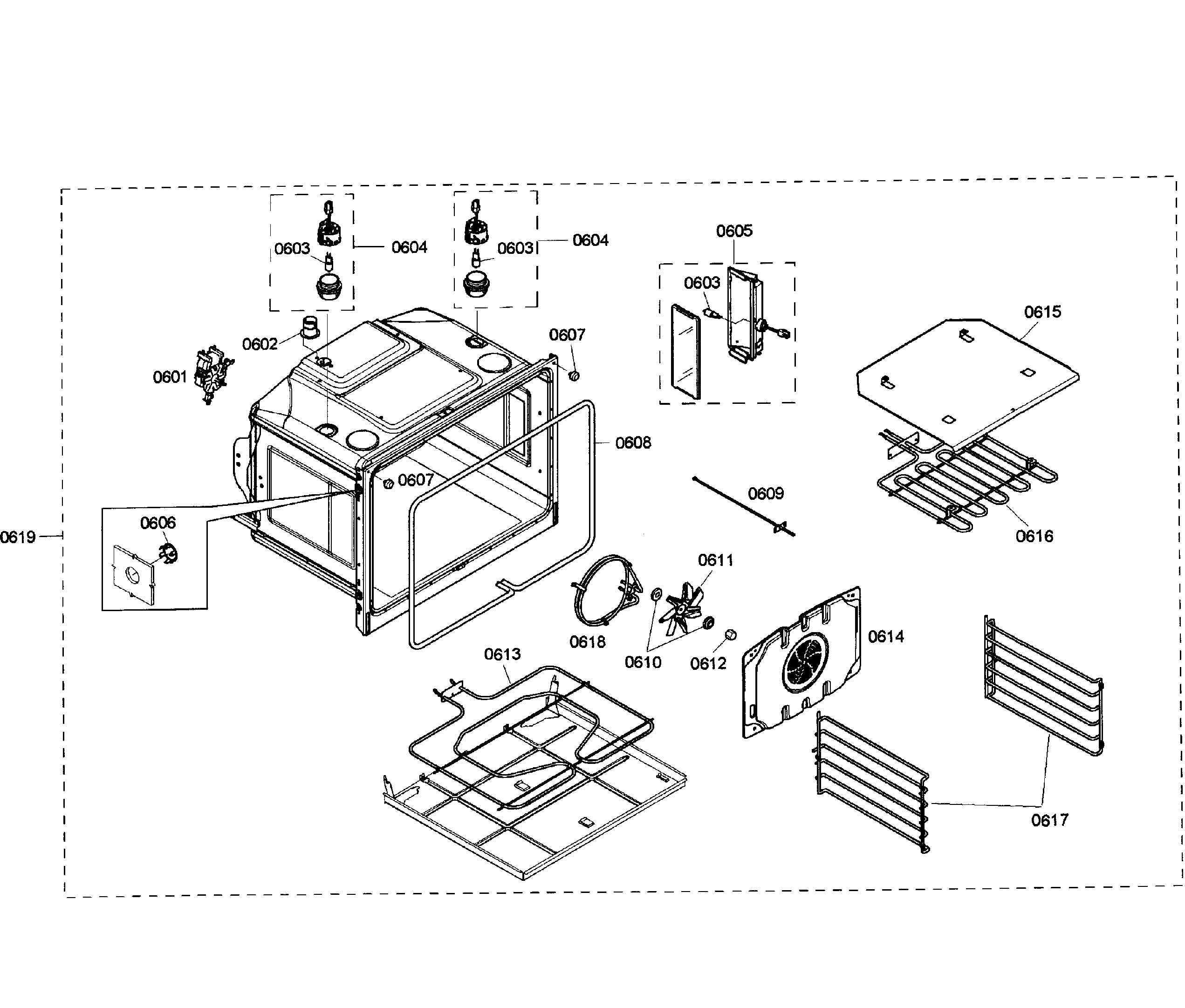 Lower oven assy