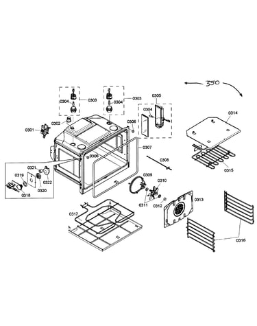 Upper oven assy