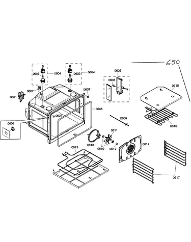 Lower oven assy