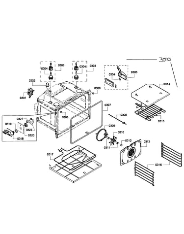Upper oven assy