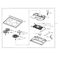 Samsung NE595N0PBSR/AA-01 cooktop assy diagram