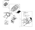 Samsung DV511AGR/XAA-00 drum assy diagram