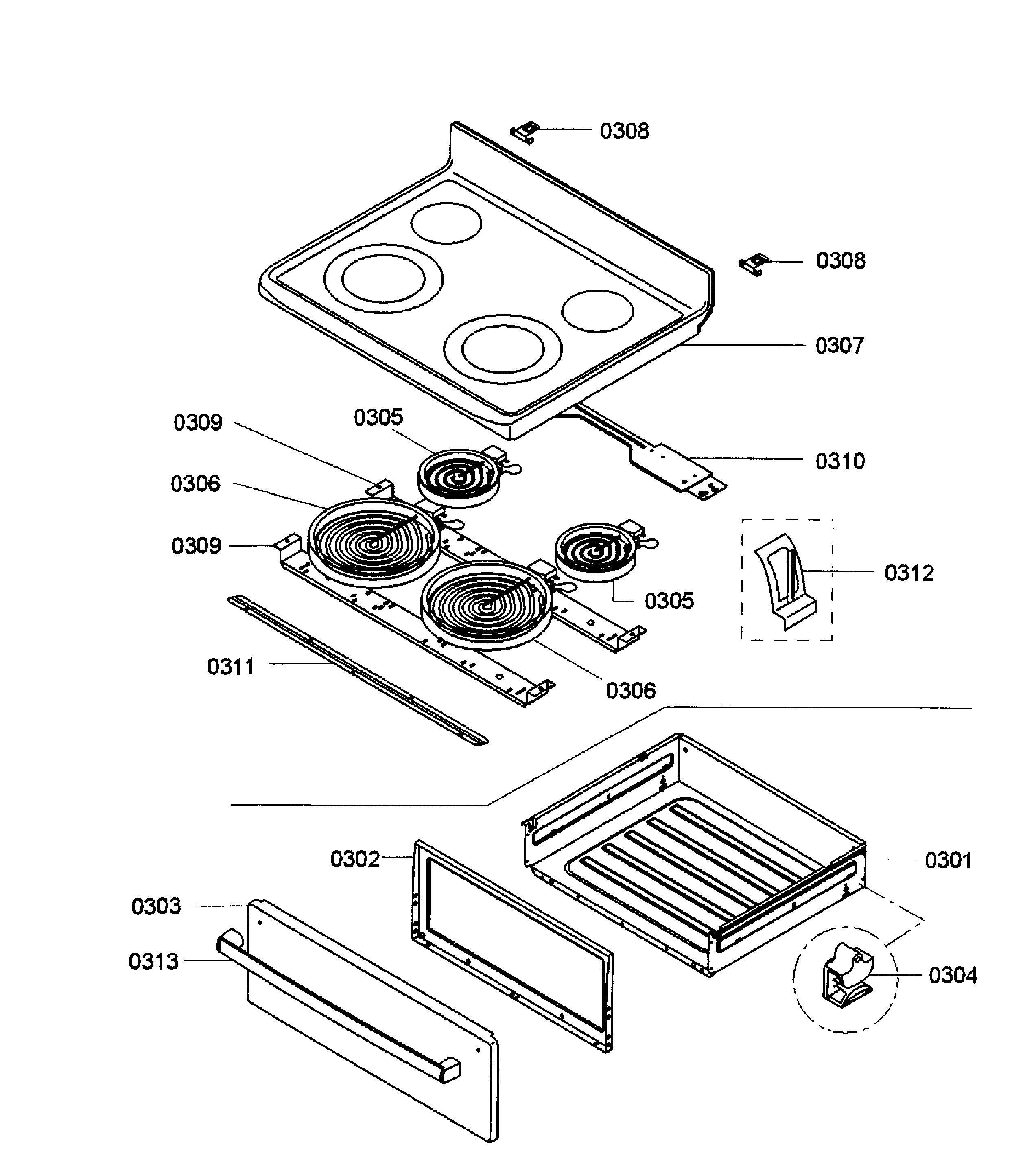Drawer/top assy