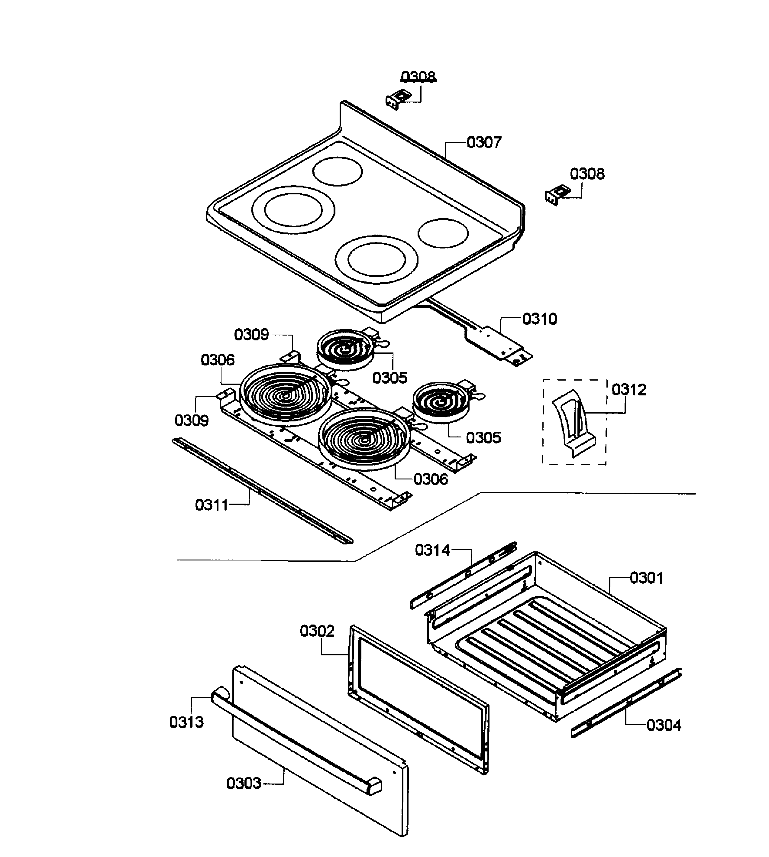 Drawer/top assy