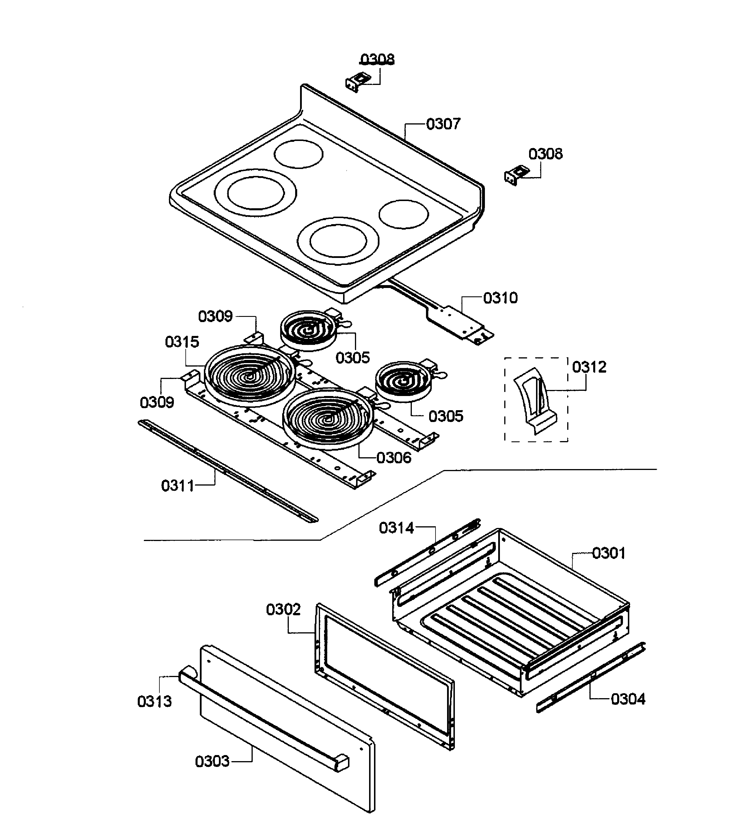 Drawer/top assy