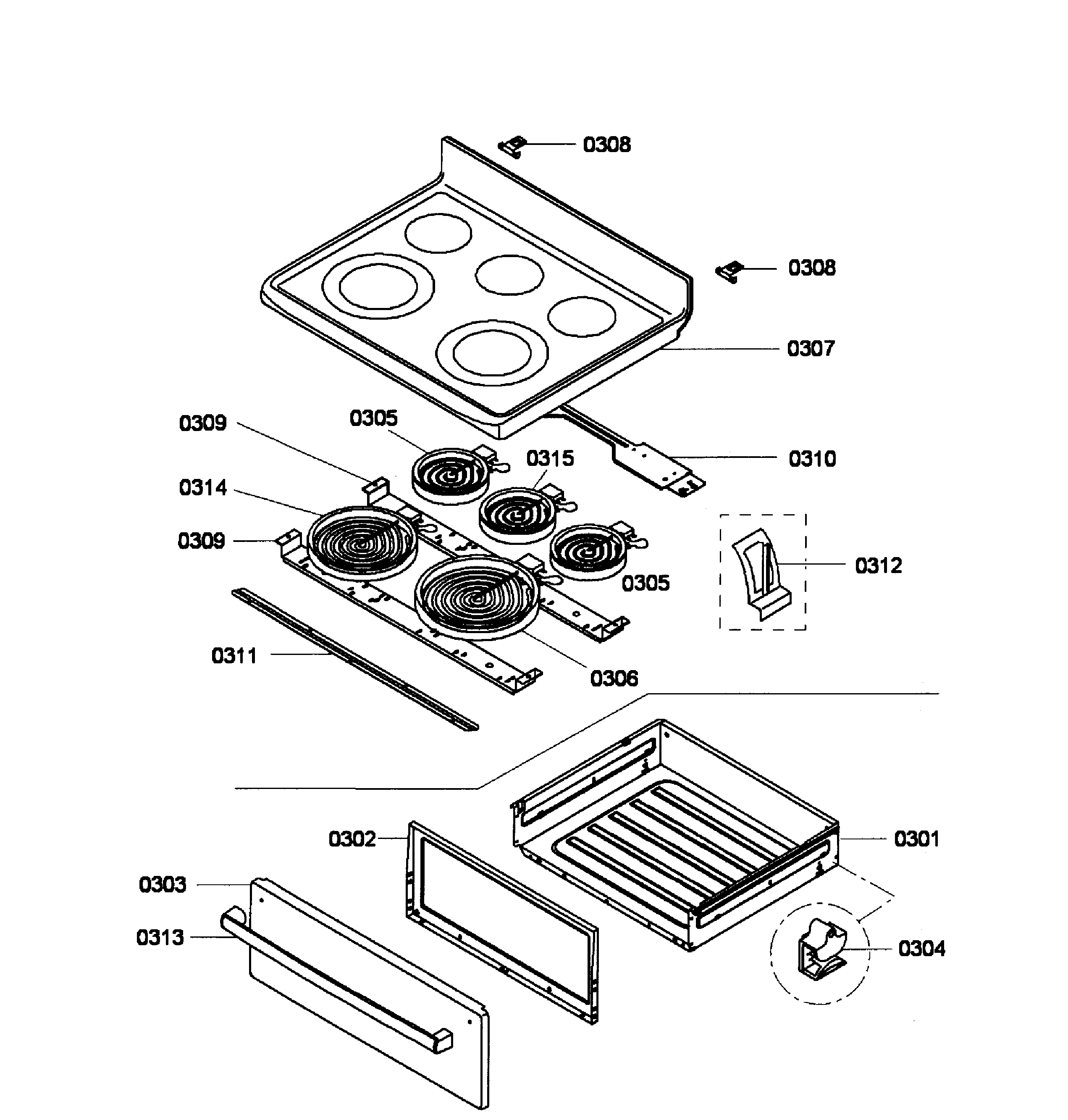 Drawer/top assy