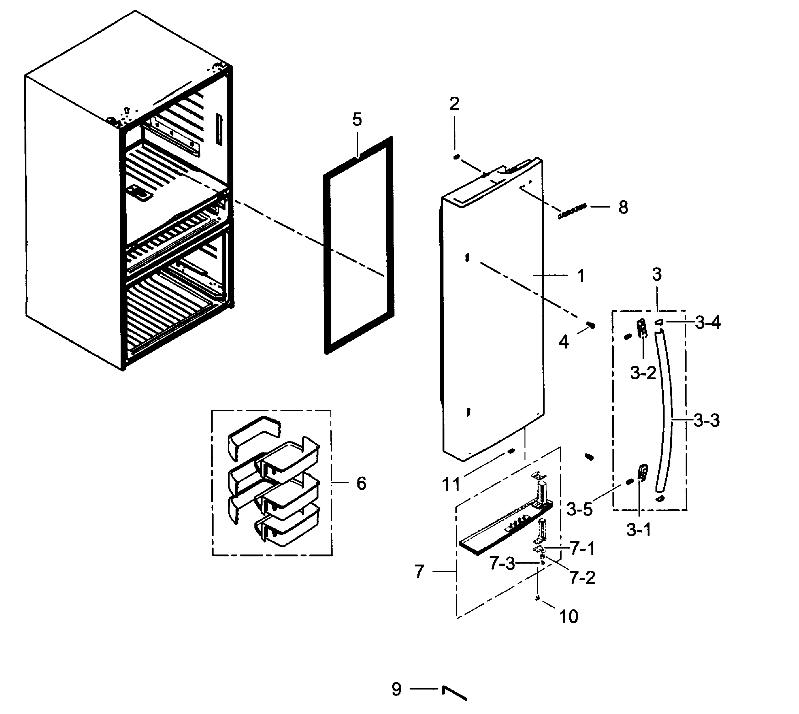 Refrigerator door r