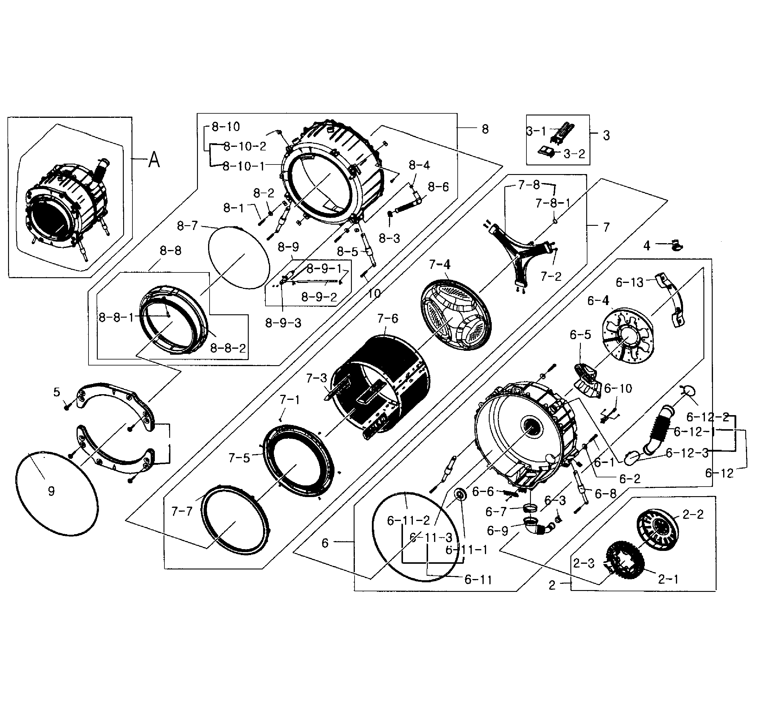 Tub & drum assy