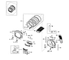 Samsung DV395ETPAWR/A1-00 drum assy diagram