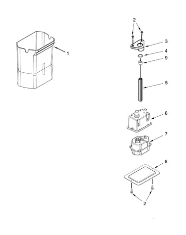Motor & ice container