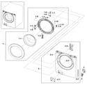Samsung WF220ANW/XAA-02 frame front & door diagram