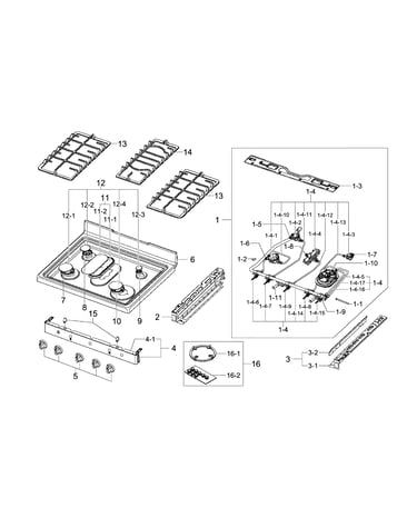Cook top assy