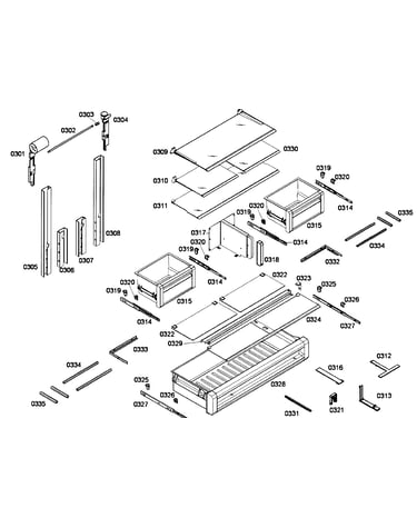 Shelf & drawer assy