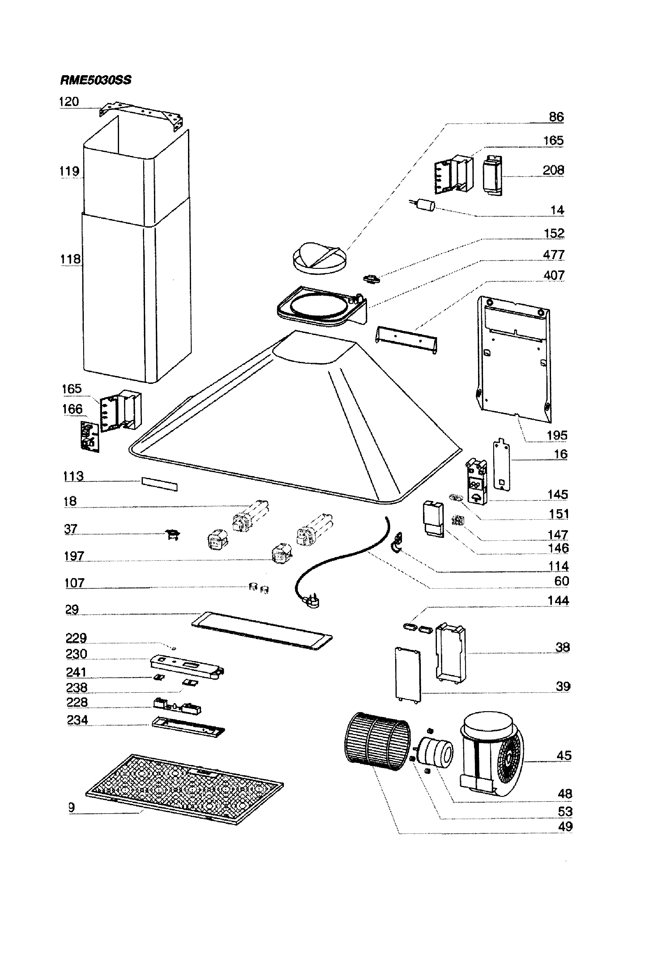 Range hood assy