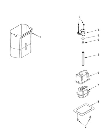 Motor & ice container