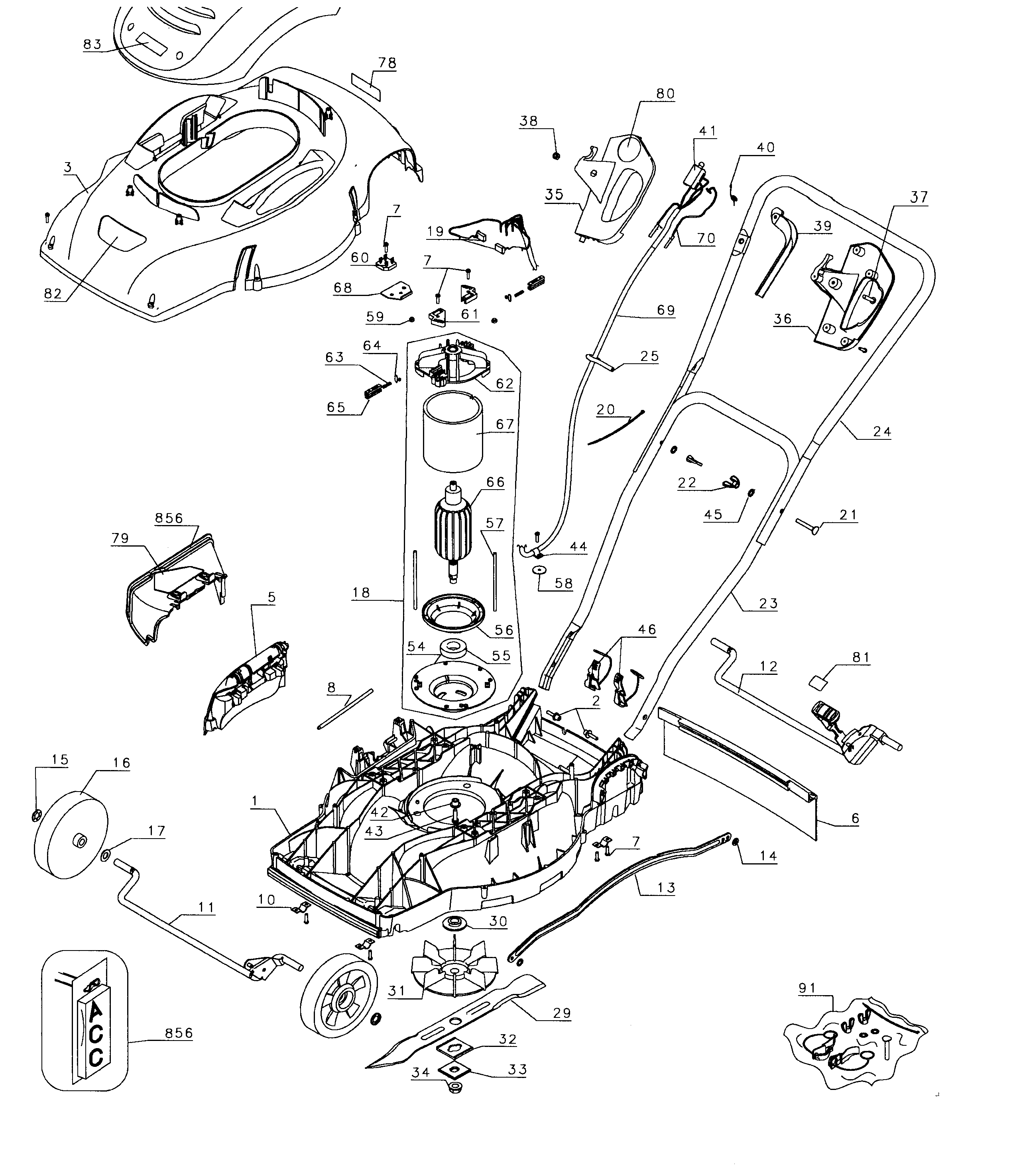 Mower assy