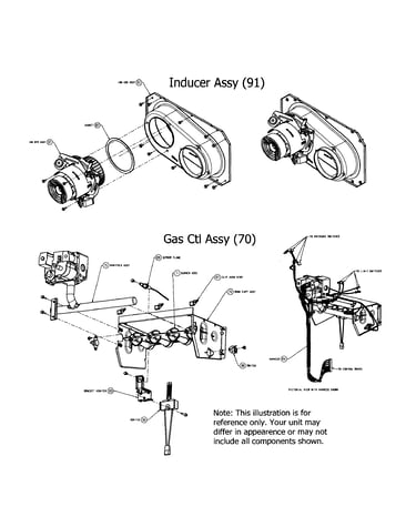 Inducer & gas assy