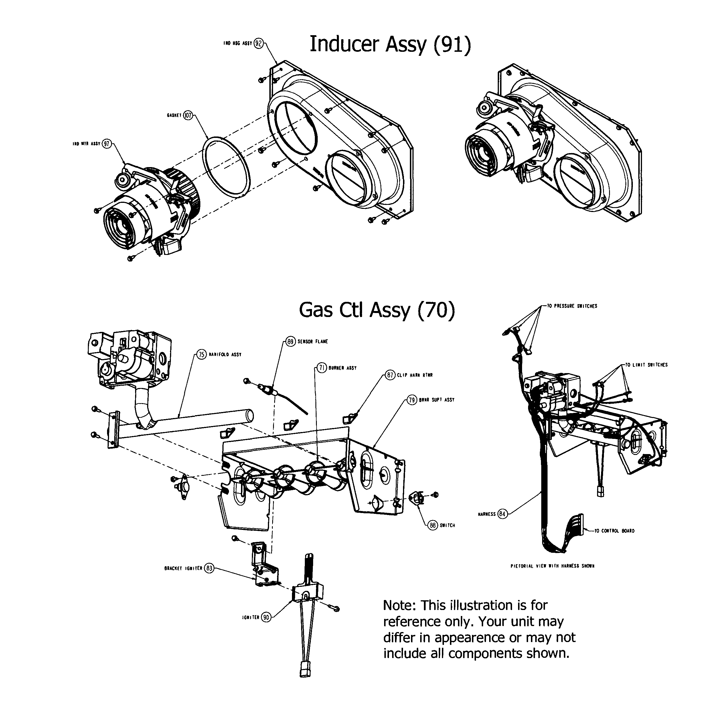 Inducer & gas assy
