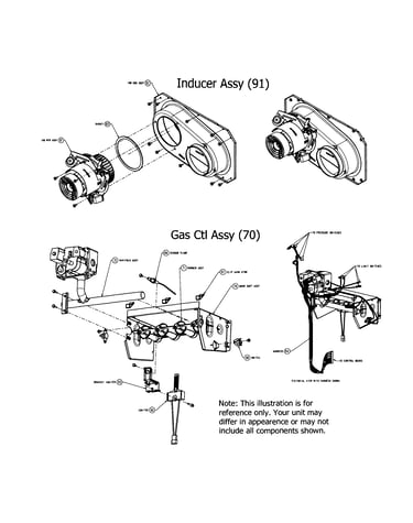 Inducer & gas assy