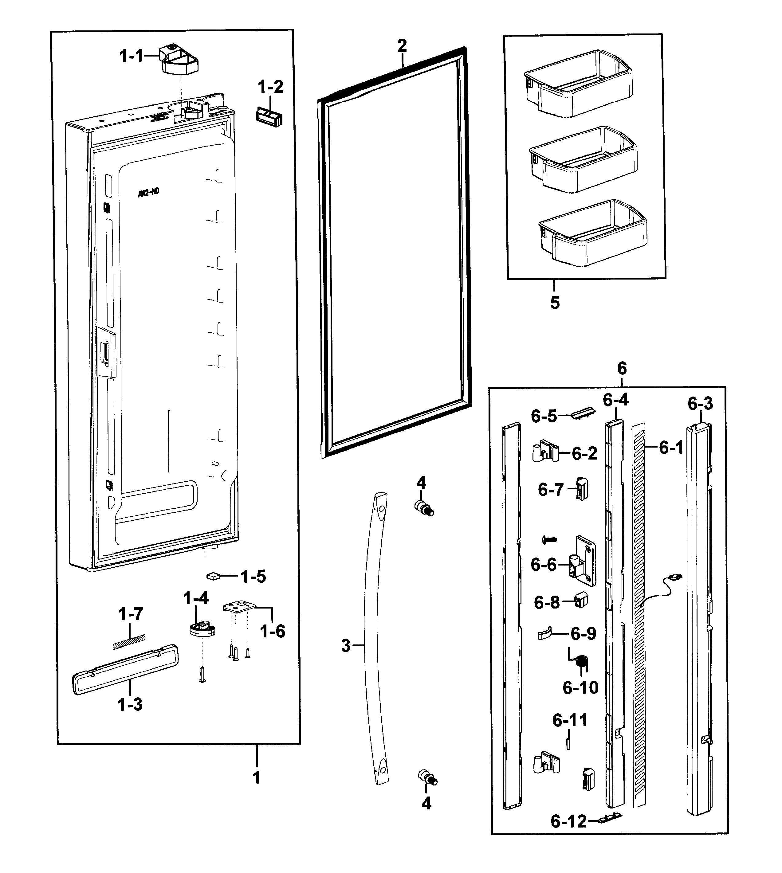 Refrigerator door l