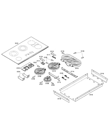 Cook top assy