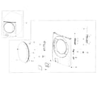 Samsung WF56H9100AG/A2-00 frame front & door diagram